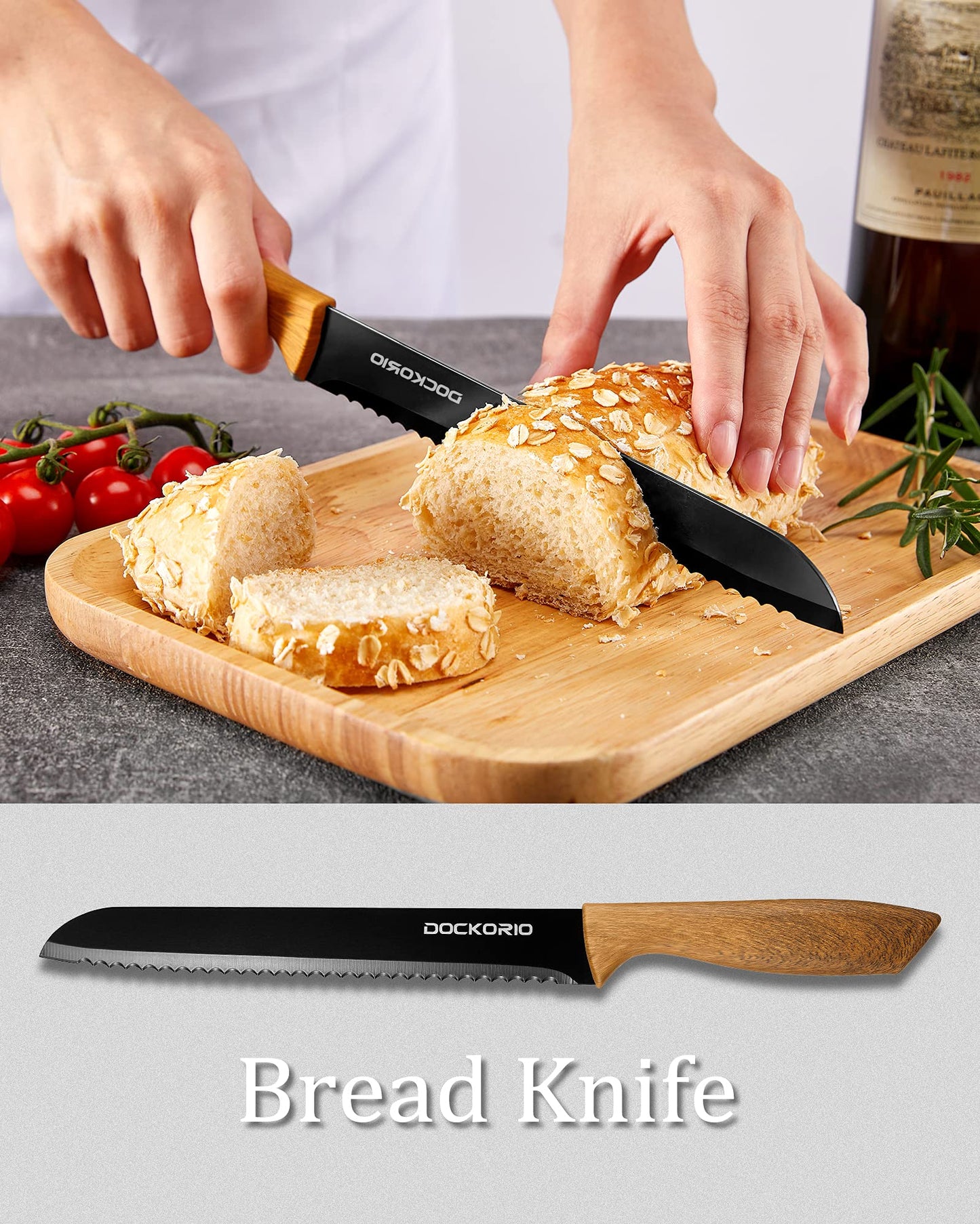 All in one 19 PCS High Carbon Stainless Steel Sharp Serrated Steak Knives Set