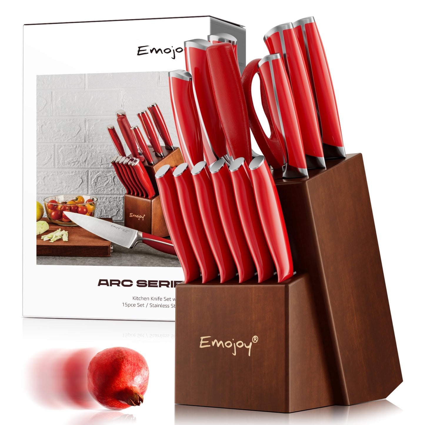 Knife Kitchen Knife Set with Block Wooden 15-Pieces