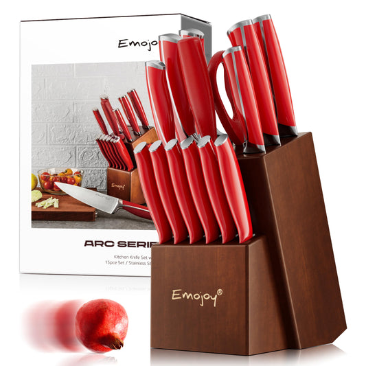 Knife Kitchen Knife Set with Block Wooden 15-Pieces