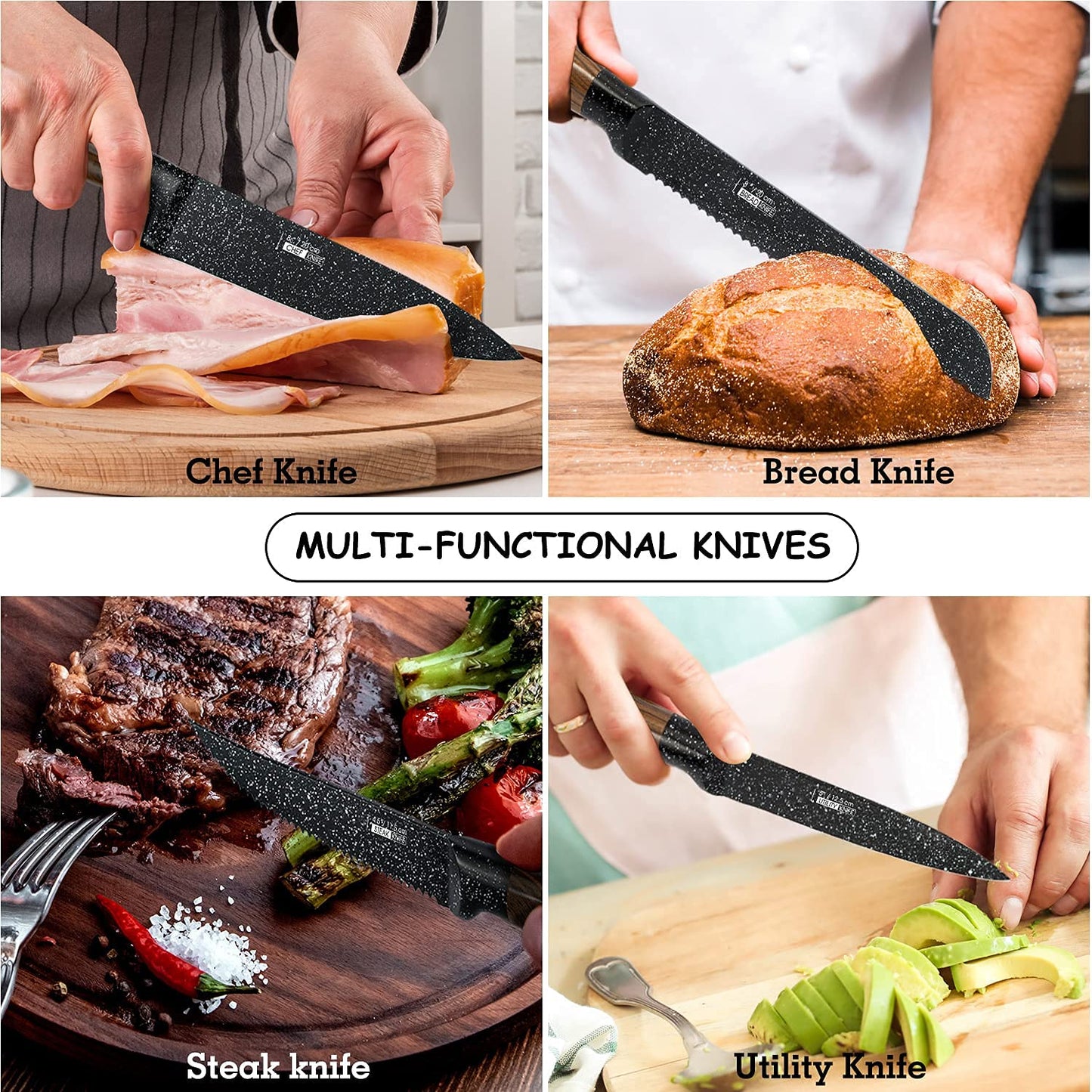 Knife Set,12-Piece Kitchen Knife Set Stainless Steel Knife Sets