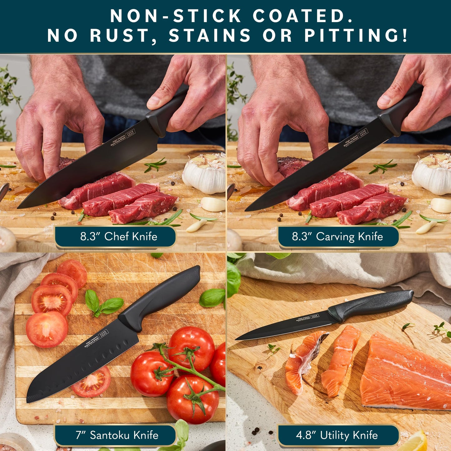 Kitchen Knife Set - High Carbon Stainless Steel Knife Block Set 20pcs