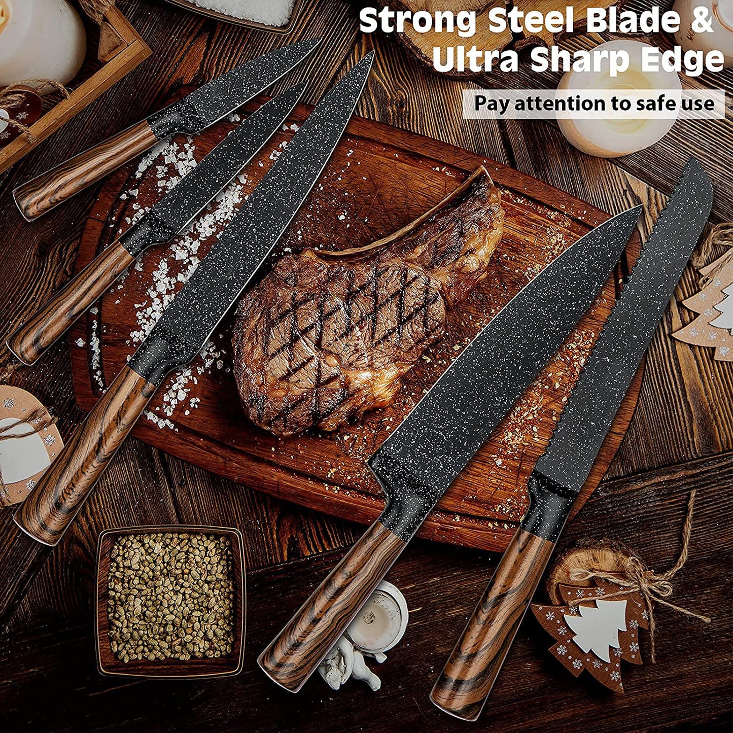 Knife Set,12-Piece Kitchen Knife Set Stainless Steel Knife Sets