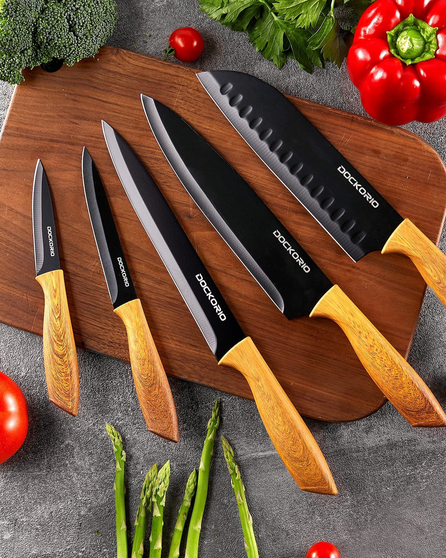 All in one 19 PCS High Carbon Stainless Steel Sharp Serrated Steak Knives Set