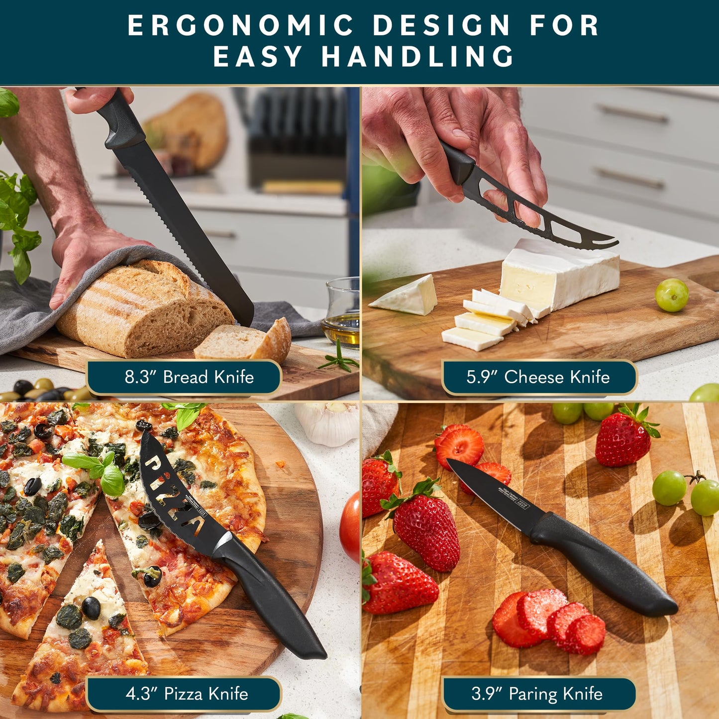 Kitchen Knife Set - High Carbon Stainless Steel Knife Block Set 20pcs